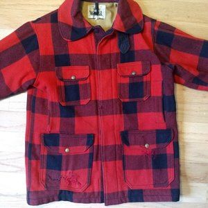 Vtg Distressed 60s Woolrich Men's Red Black Plaid